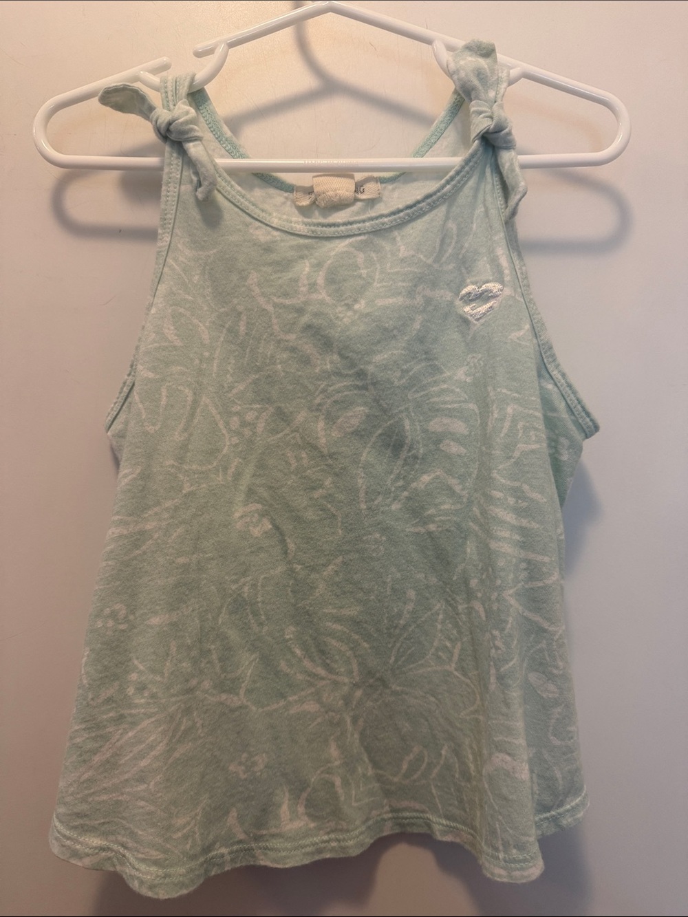 Light Mint Green Printed Little Girls Shirt